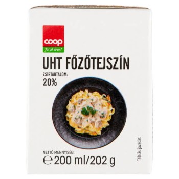 Coop Főzőtejszín 200Ml Uht 20%