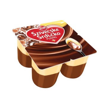 Zott Szívecske Puding 4X125Gr Csoki-Vanília